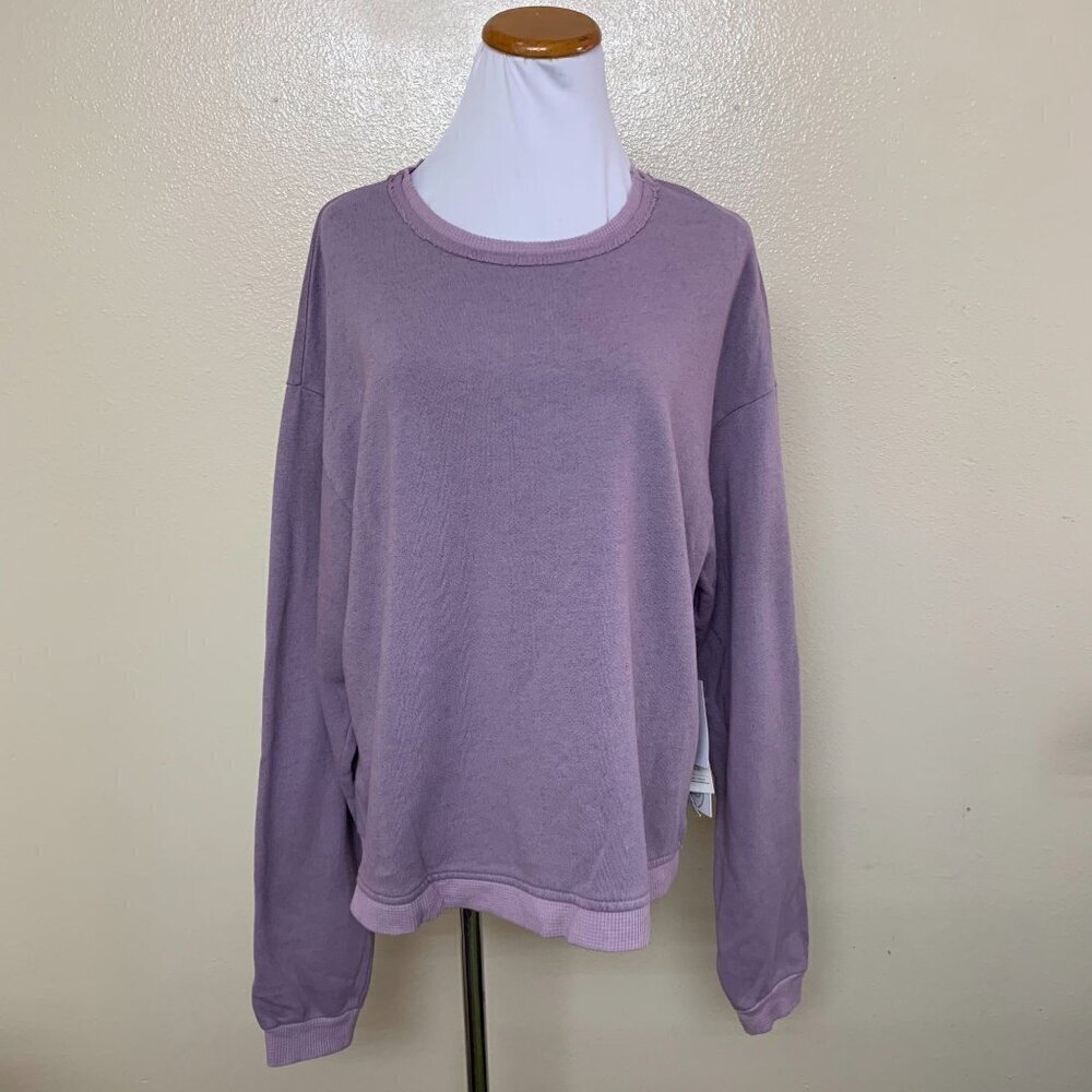 Treasure & Bond Nordstrom SMALL Thermal Edge Sweatshirt in Lavender Purple